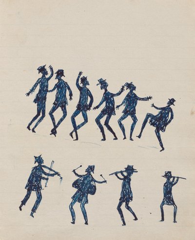 Whites Fighting; Musicians by Tommy McRae